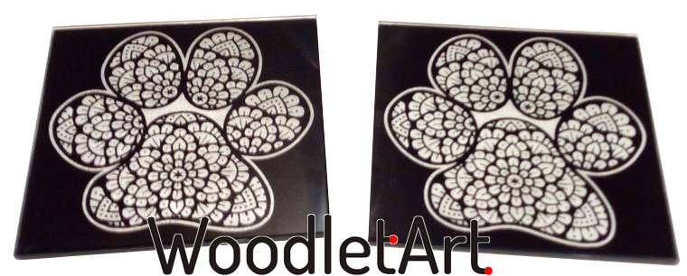 podkładki pod kubek szklane, pieski łapki